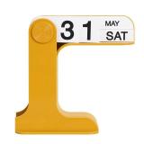 EASEYA Desk Calendar Standing Flip, Creative Perpetual Flip Calendar, Durable PP Material Daily Desktop Calendar with Large Display, Simple Sleek Desk Accessories for Home Office Decor, Mustard Yellow