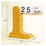 EASEYA Desk Calendar Standing Flip, Creative Perpetual Flip Calendar, Durable PP Material Daily Desktop Calendar with Large Display, Simple Sleek Desk Accessories for Home Office Decor, Mustard Yellow
