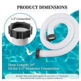 29060E Pool Pump Replacement Hoses for Above Ground Pools - 1.5\ Diameter Connection Pool Hoses, 59\in Long Accessory Hoses for In tex Cole man Filter Pumps, Sand Filters and Saltwater Systems, 2 Pack