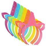 meekoo 60 Pcs Halloween Unicorn Headband Bulk Unicorn Birthday Plastic Headband for Party Accessories - Retail: $22