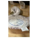 White Swan Plush Decorative Pillow