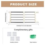 Hershii Closet Tension Shelf and Rod Expandable Metal Storage Rack Adjustable Organizer DIY Divider Separator for Cabinet Wardrobe Cupboard Kitchen Bathroom?15.74-23.62inches - Retail: $22