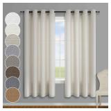 KOUFALL Beige Curtains 72 Inches Long for Bedroom 2 Panels Set Privacy Semi Sheer Curtains for Living Room Windows 52x72 Inch Length - Retail: $27