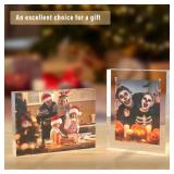 HELPLEX Acrylic Frames, 2 Pack 8.5x11, 24mm Thicker Frameless Clear Frame, Double Sided Magnetic, Free Standing Desktop Display - Retail: $50