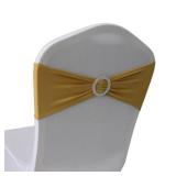 WELMATCH Gold Spandex Chair Bands Sashes - 50 pcs Wedding Banquet Party Event Decoration Chair Bows Ties (Gold, 50) - Retail: $26