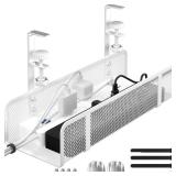 Under Desk Cable Management Tray, Wire Management Desk Cable Organizer Cable Management Box, Cord Organizer Storage for Office - Retail: $22