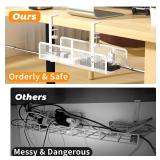 Under Desk Cable Management Tray, Wire Management Desk Cable Organizer Cable Management Box, Cord Organizer Storage for Office - Retail: $22