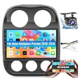 Car Radio for Jeep Compass Patriot 2010 2011 2012 2013 2014 2015 2016: 10.1 Inch Android Touch Screen for Compass Patriot Car Stereo with GPS Navigation/5GHz WiFi/Bluetooth + Backup Camera - Retail: $