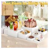 8 Pcs Buffet Food Risers,11\ Large Acrylic Dessert Cupcake Table Stands White Fruit Display Shelf Catering Supplies Party Jewelry Show Decor Risers Cube Box Nesting?11\in,10\in, 8\in, 7\in,6\in,5\in,4