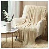 CREVENT Super Cozy Soft and Warm Chenille Throw Blanket for Sofa Couch Chair Bed, Spring Summer Fall All Season Use, Gift for Mom Girlfriend (50