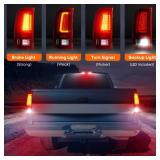 Tresound LED Tail Lights + 3rd Third Brake Cargo Lamp for GMC Sierra 1500 2007-2013(SLT, WT, SL, SLE), 2500 3500 HD 2007-2014 (Only fit 3500HD with Single Rear Wheel Model), Chrome Housing Red Lens - 
