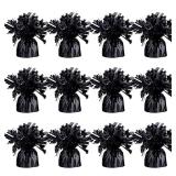 Black Balloon Weights, Heavy Balloon Weight Pack of 12 Metallic Foil Weights for Balloons, Birthday Party and Wedding Table Centerpiece Ballon Weight 4.8 DIY Ballon Weights for Helium Balloons - R