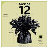 Black Balloon Weights, Heavy Balloon Weight Pack of 12 Metallic Foil Weights for Balloons, Birthday Party and Wedding Table Centerpiece Ballon Weight 4.8 DIY Ballon Weights for Helium Balloons - R