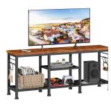 Furologee TV Stand for TVs up to 55 Inch, Entertainment Center with Open Storage Shelves, Media Console Table with Soundbar Shelf for Living Room, Bedroom, Rustic Brown - Retail: $50