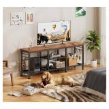 Furologee TV Stand for TVs up to 55 Inch, Entertainment Center with Open Storage Shelves, Media Console Table with Soundbar Shelf for Living Room, Bedroom, Rustic Brown - Retail: $50