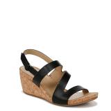 Naturalizer Womens Adria Strappy Wedge Sandals Black Smooth 9.5 M - Retail: $44