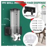 Cereal Dispenser, Food Dispenser Wall Mounted, Grain Dispenser Storage Containers with Cup, Single Control Candy Dispenser for Storing Snack Nut Coffee Beans, Kitchen Dry Cereal Dispenser, Black 1.5 L
