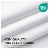 Joydeco White Curtains Backdrop for Wedding Parties, Photo Backdrop Curtains for Wedding Decorations Birthday, Wrinkle Free Polyester 5ft x 10ft Fabric Drape 2 Panels with Rod Pockets - Retail: $20