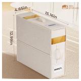 4Pack Linen Sheet Organizers and Storage - King/Queen Size Sheet Storage Organizer with Window, Foldable and Dustproof Sheet Organizer for Linen Closet for Summer Blankets and Sheet Sets,Off-white - R