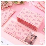 100 Pack Pink Bows Bubble Mailers 6x10 Inch Pink Bubble Mailer Seal Adhesive Cute Padded Envelopes Waterproof Cushioning for Packaging, Shipping, Mailing, Boutiques Supplies - Retail: $34