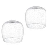 2 Pack 6.1\ Clear Seeded Replacement Glass Shade, 1-5/8\in Fitter Opening for Threaded Medium Base Socket for Pendant Light,Ceiling Light,Chandelier Light,Wall Sconce Shade - Retail: $57in
