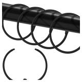 Shower Curtain Hooks Rings,24 Pcs Rustproof Metal Shower Hooks for Shower Curtain,Glide Smoothly Round Shower Rings for Curtain,Shower Curtain Rings for Bathroom Shower Rod,Snap Joint Design (Black) -