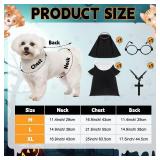 Huhumy 4 Pcs Dog Halloween Nun Costume Set Pet Nun Clothes with Lensless Glasses Cross Necklace Funny Cat Puppy Cosplay Party Outfits for Halloween Dogs Cats Dress Up Holiday Uniform Cosplay(M) - Reta