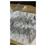 Handmade Rhinestone lace DIY Applique Beaded Crystal Patches Trim Patches for Dress Clothes Accessories(S15-silverAB) - Retail: $17