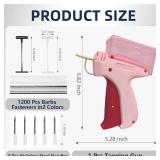 Clothing Needle Gun, Clothing Tag Gun, Quick Stitch Sewing Gun, Trimming Tool Set with 6 Needles, 1000 Black and 1000 White Fasteners, Pink - Retail: $13