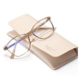 Madison Avenue Blue Light Blocking Glasses Anti Eyestrain UV Glare Blue Light Glasses for Women with Case, TV Phone Computer Gaming Eyeglasses (Coffee Brown) - Retail: $18