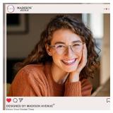 Madison Avenue Blue Light Blocking Glasses Anti Eyestrain UV Glare Blue Light Glasses for Women with Case, TV Phone Computer Gaming Eyeglasses (Coffee Brown) - Retail: $18