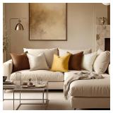 MIULEE Pack of 2 Decorative Polyester Throw Pillow Covers Soft Pillowcase Cozy Soft Square Cushion Coverss Case for Sofa Couch Bedroom Home Decor 16x16 Inch Brown - Retail: $21