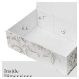 Sorarto Luxury Keepsake Gift Box | Gold Floral Decorative Boxes with Magnetic Lids for Presents, Wedding Memory Box, and Bridal Gifts. 13.5\ x 9\in x 4.3\in - Retail: $20in