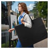 ZKOO Art Portfolio Bag, Light Weight Art Canvas Portfolio Case with Nylon Shoulder Strap, Carrying Storage Case for Artwork, Poster, Sketching, and Drawing (Compatible 18 * 24 Inch-Black) - Retail: $1