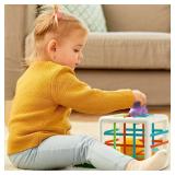 Aprilwolf Montessori Toys for 1 Year Old, Cube and 6 Sensory Shape Blocks, Baby Toys 12-18 Months, Developmental Infant Birthday Gifts for Learning Toddler Age 1 2 3 - Retail: $13
