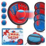 Toss and Catch Ball Game, Kids Toddler Baseball Glove and Catch Ball Toys, Kids Outdoor Games for Family, Toys for Beach Yard Outside, Birthday Christmas Gift for Ages 3 4 5 6 7 8-12 Year Old Boys Gir