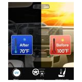 Front Windshield Sunshade fit for Ford Econoline E-Series Van 1992-2025 and Motorhome E-150 E-250 E-350 E-450 UV Ray Reflector Foldable Automotive Windshield Sunshades |Keeps Your Vehicle Cool| - Reta