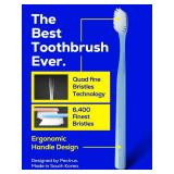PECTRUS Soft Toothbrush Pack, 10 Count, Advanced Quad-fine Bristles Technology, Tapered Bristles for Sensitive Teeth, Gums and Deep Plaque Removal, Self Flossing Manual Toothbrushes, Assorted Colors -