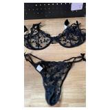 Black Floral Lace Lingerie Set size small  - Retail: $15
