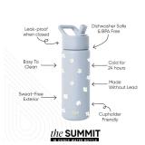 Simple Modern Kids Water Bottle with Straw Lid | Vacuum Insulated Stainless Steel Metal | Reusable Leak Proof BPA-Free Thermos for School | Summit Collection | 18oz, Sweet Daisy on Blue (used) - Retai
