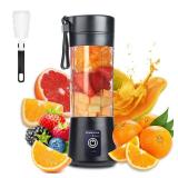 Portable Blender Cup,Electric USB Mini Juicer Blender For Shakes and Smoothies, Juice,380ml, Six Blades Great for Mixing,Black - Retail: $20