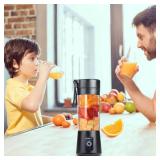 Portable Blender Cup,Electric USB Mini Juicer Blender For Shakes and Smoothies, Juice,380ml, Six Blades Great for Mixing,Black - Retail: $20