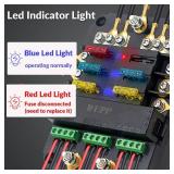 WUPP 12V Fuse Block with Relay, Automotive 6 Circuits Fuse Box with Acc Interface, Universal Fuse Block and Relay Kit for Cars Trucks Marine Boat - Retail: $28