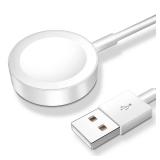 Apple Watch Charger Magnetic Fast Charging Cable [Portable] Magnetic Wireless Charging Compatible with iWatch Series Ultra/SE/11/10/9/8/7/6/5/4/-[3.3FT] White - Retail: $8