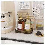 Rustic Bathroom Toilet Tank Tray, 7.5\ Wood Toilet Paper Storage Basket Back of Toilet Basket Organizer, Vanity Tray for Perfume Makeup Candle Kitchen Counter Coffee Table Decor - Retail: $12in