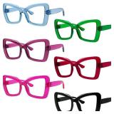 Eyekepper Metalless Screwless Spring Hinge Reading Glasses for Women - 6 Pack Oversize Butterfly Ladies Readers +0.50 - Retail: $30