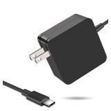 65W USB C Power Adapter, Fiattigear Type C Power PD Wall Fast Charger Compatible with Mac Book Pro, Dell Latitude, Lenovo, Huawei Matebook, HP Spectre, Acer Chromebook and Any Laptops or Smart Phones1