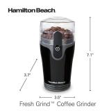 Hamilton Beach Fresh Grind Electric Coffee Grinder for Beans, Spices and More, Stainless Steel Blades, Removable Chamber, Makes up to 12 Cups, Black - Retail: $24