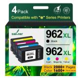 962XL Ink Cartridges for HP 962XL Ink Cartridges Combo Pack Work for HP Officejet Pro 9015e 9010 9025e 9015 9025 9018e 9025e 9020 Printer for HP 962 (4 Pack) - Retail: $50