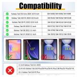 BRAECNstock for Samsung Galaxy Tab S10 Lite/ S10 FE/ S9 FE/ S9/ S8/ S7 5G Case 10.9\/11\in, Shockproof Protective Case with Pencil Holder, 360° Rotating Hand Strap and Stand, Shoulder Strap, Black - 